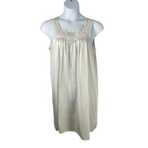 Vintage Lorraine Nightgown Slip Dress Womens  Large Lace Floral Embroidery USA